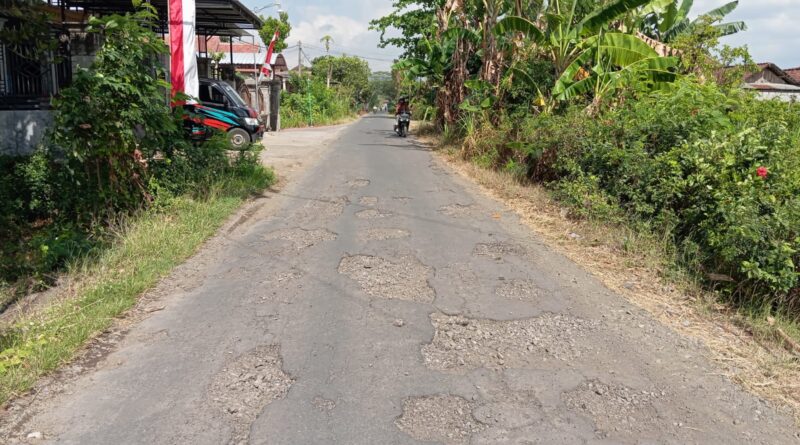 Kondisi jalan desa yang rusak parah
