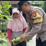 Dukung Ketahanan Pangan, Bhabinkamtibmas Desa Senjayan Pantau Pekarangan Bergizi Warga