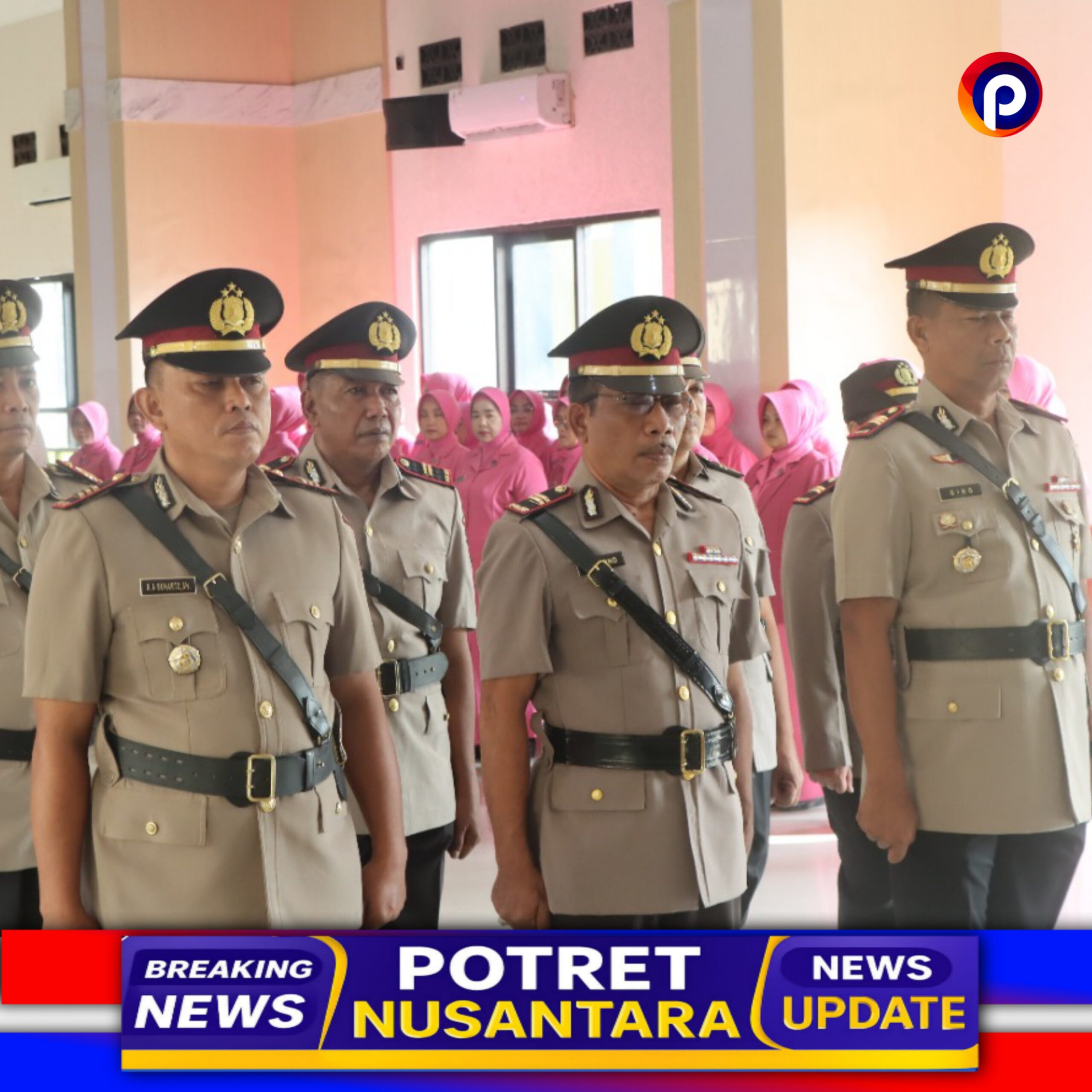 Kapolres Nganjuk Pimpin Sertijab Empat Kapolsek dan Pengukuhan Tiga Pejabat Baru