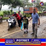 Jalan Licin Akibat Proyek Normalisasi Sungai Ngasinan, Polisi Lakukan Rekayasa Lalu Lintas