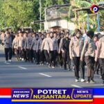 Kapolres Nganjuk Ajak Anggota Jalan Sehat 5 KM, Cara Sehat Jaga Kebugaran Sekaligus Patroli Sapa Warga